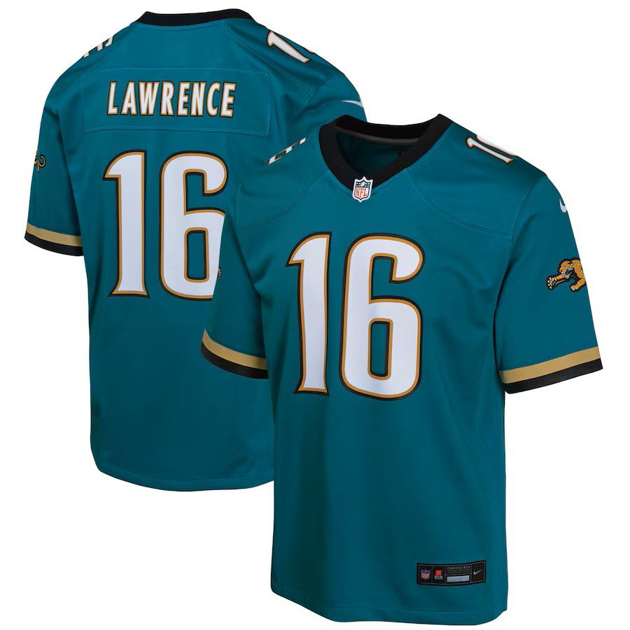 Youth Jacksonville Jaguars #16 Trevor Lawrence Green Nike Throwback Player Game NFL Jersey->customized nfl jersey->Custom Jersey